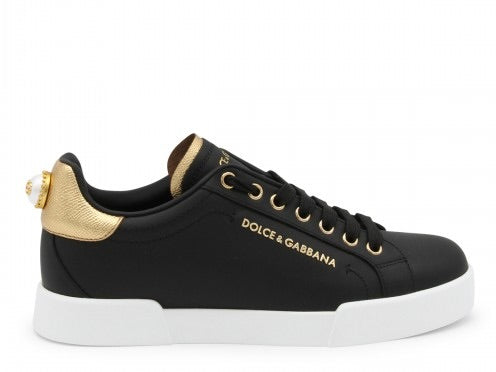 DOLCE & GABBANA Baskets Portofino, noir/or