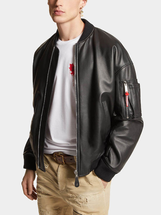 Dsquared2 leather bomber jacket "Cyprus"