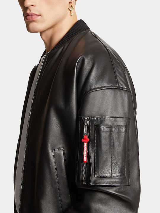 Dsquared2 leather bomber jacket "Cyprus"