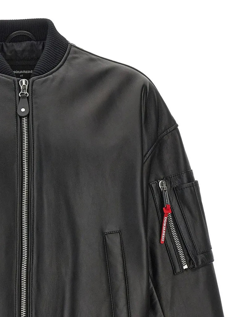 Dsquared2 leather bomber jacket "Cyprus"