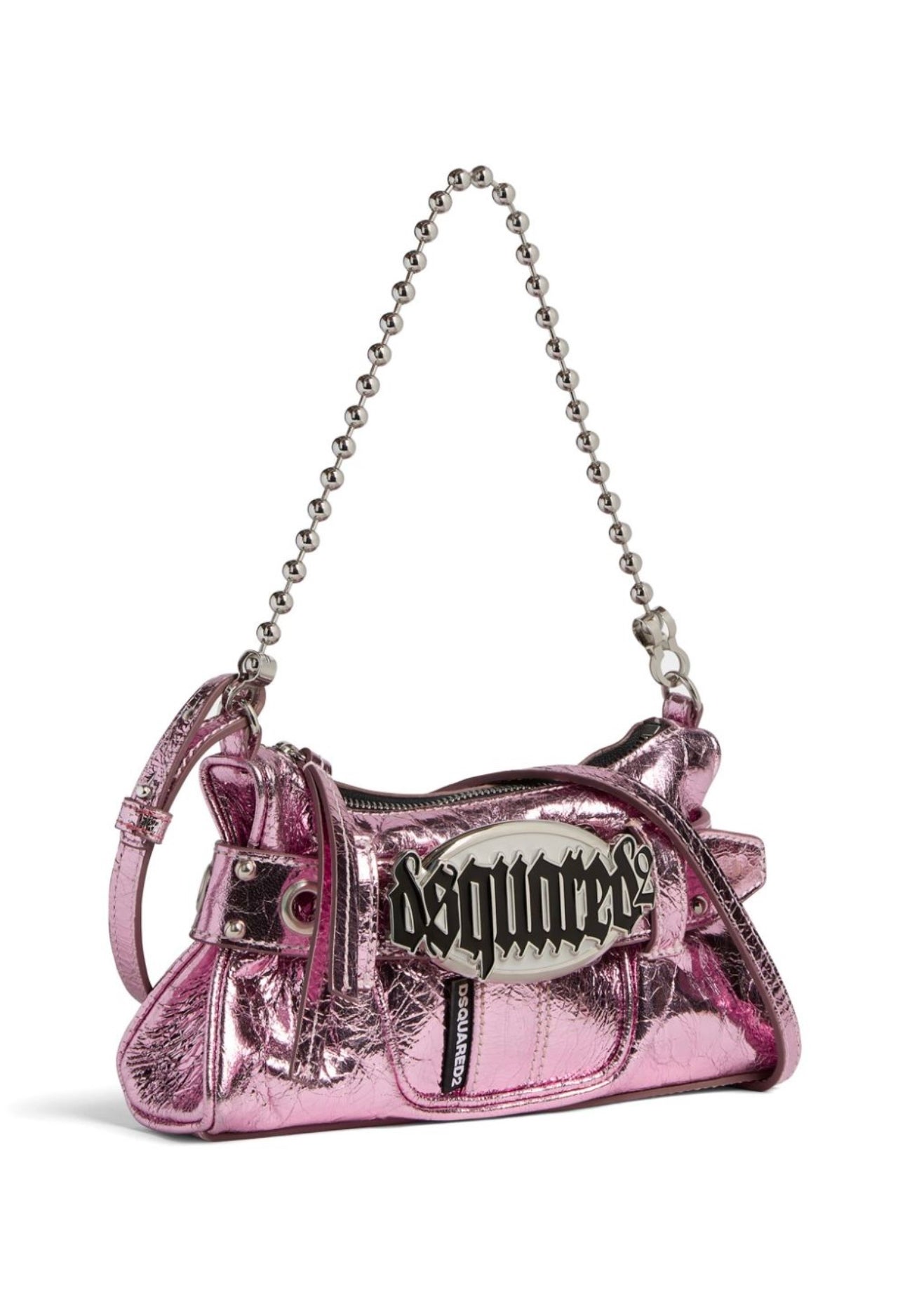 Dsquared2 clutch with logo shield molasses finished