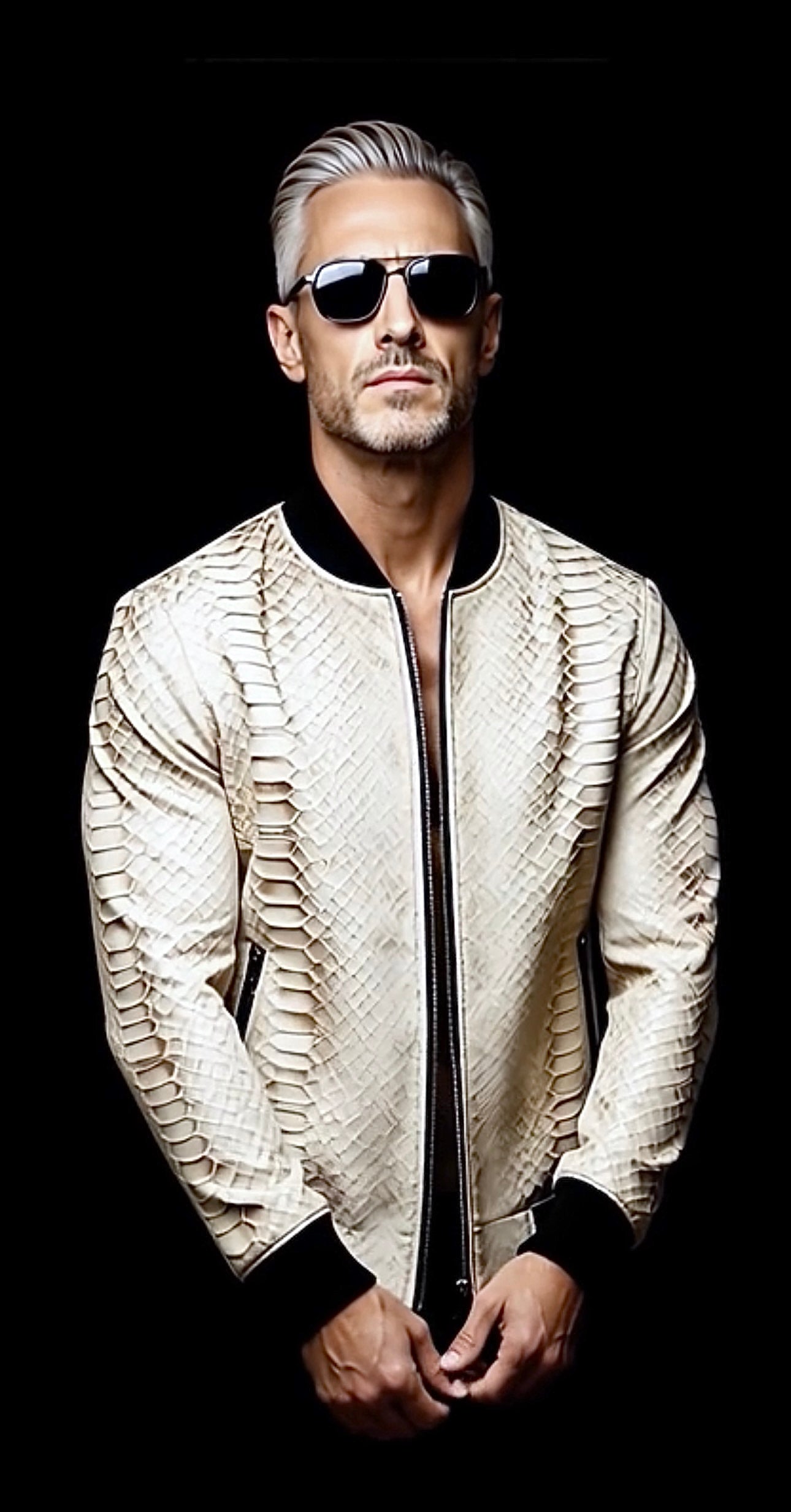 GAITO Bomber Jacket PYTHON Roccia