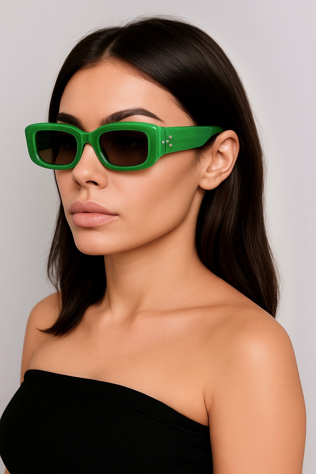 BLANG Eyewear – Rechteckige Sonnenbrille in Grün