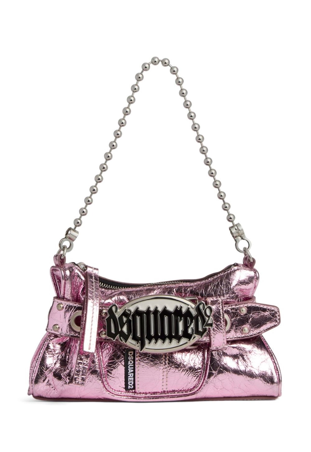 Dsquared2 clutch with logo shield molasses finished