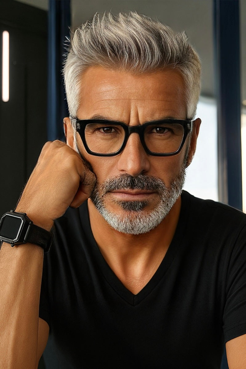 BLANG Eyewear - Vintage Style Brille mit Gravur – Schwarzer Rahmen