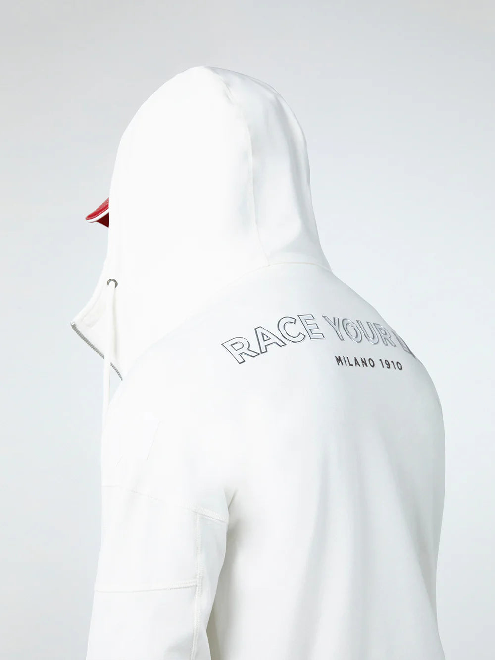 Hoodie zip Cremona bianco