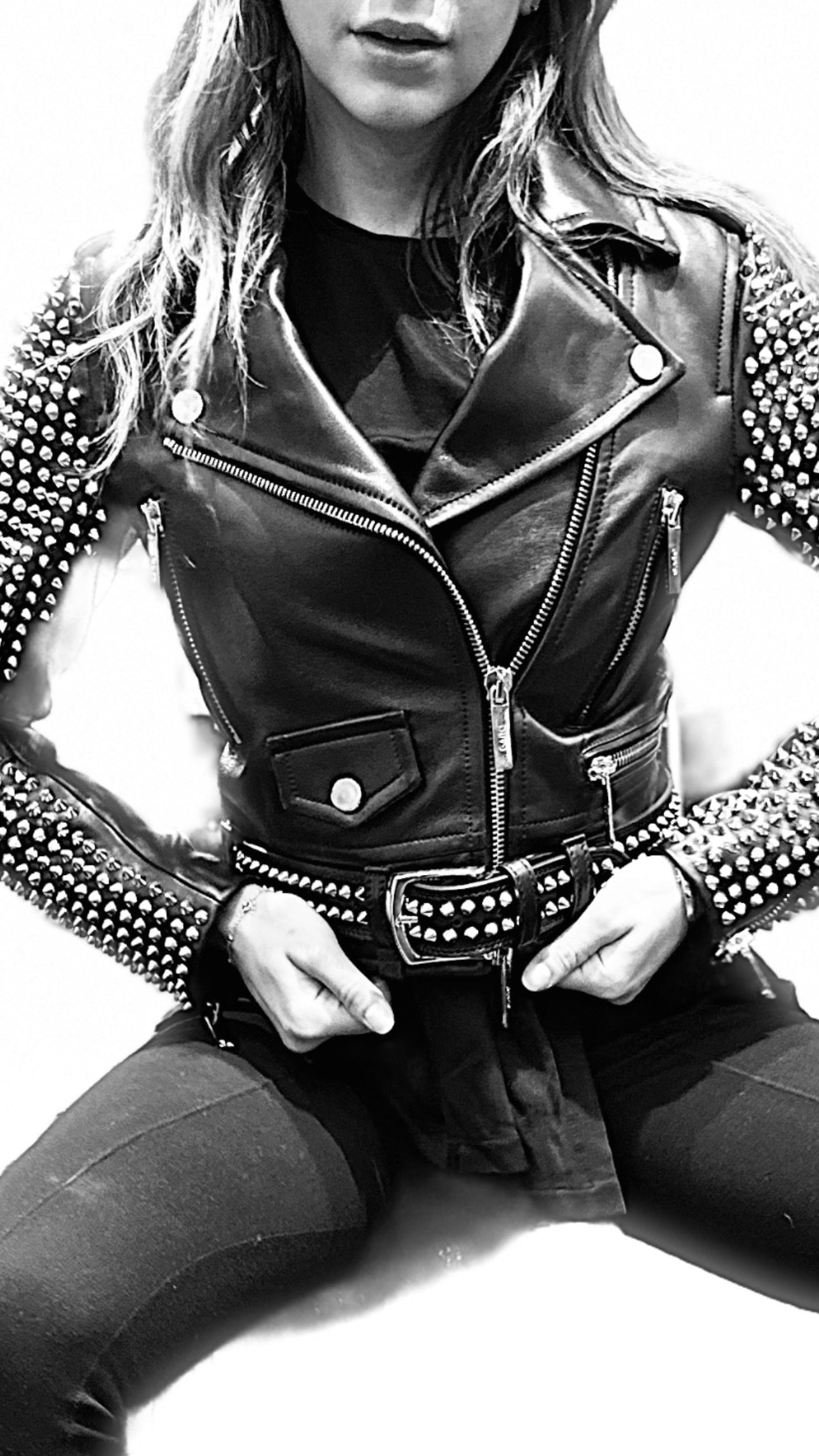 Gaito Leather Biker STUDDS