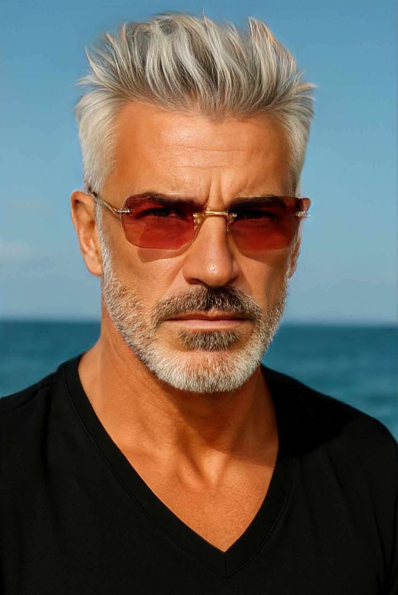 BLANG Eyewear – Randlose Statement-Sonnenbrille mit Facettenschliff