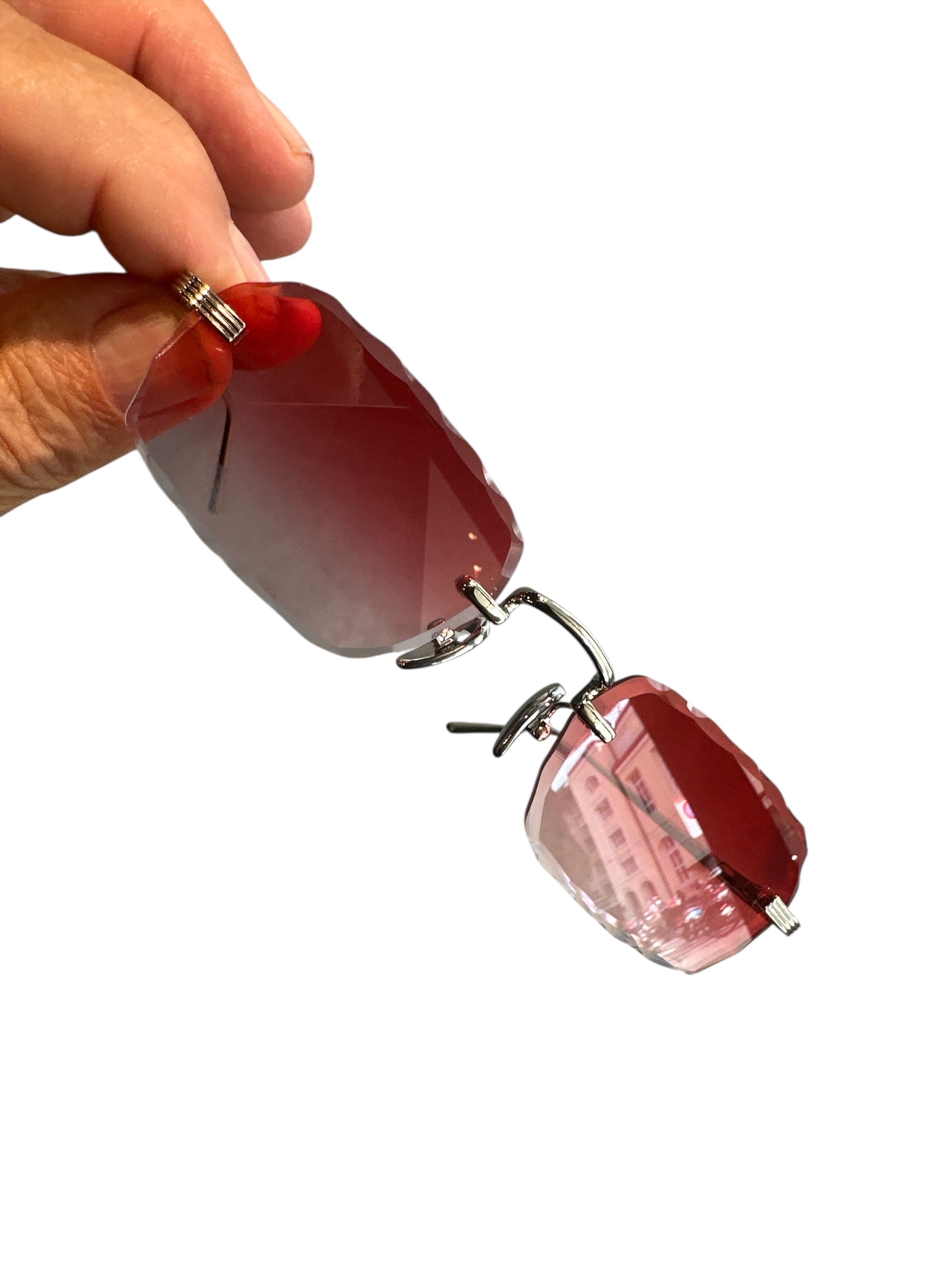 BLANG Eyewear – Randlose Statement-Sonnenbrille mit Facettenschliff