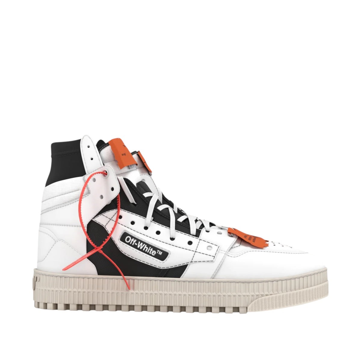 OFF-WHITE 3.0 Off-Cour High-Top Smealer. white-orange-black
