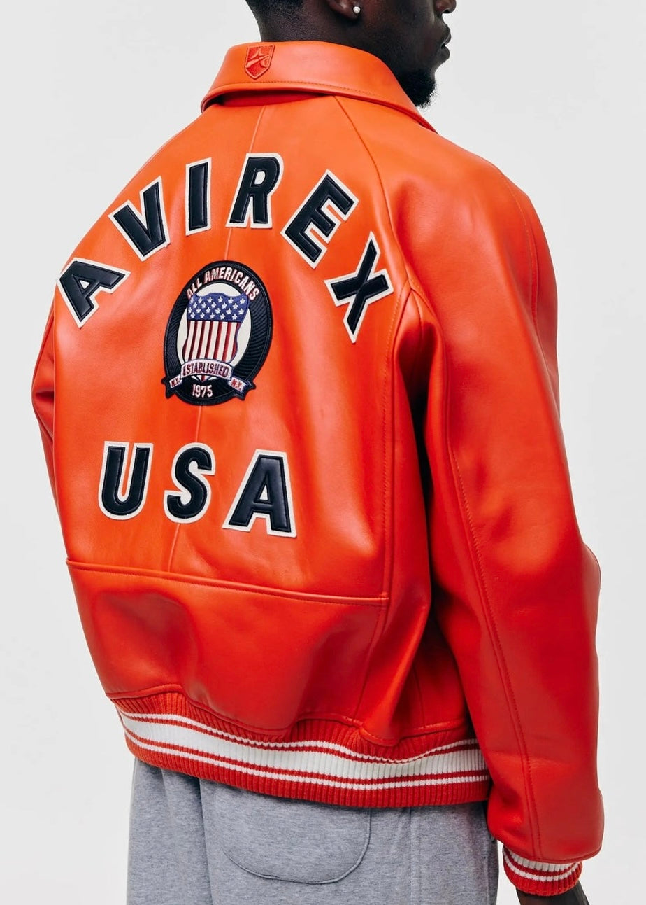 AVIREX Icon Lederjacke - Grapefuit