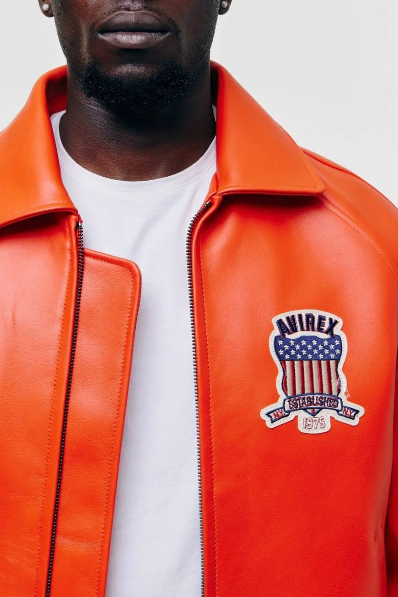 AVIREX Icon Lederjacke - Grapefuit