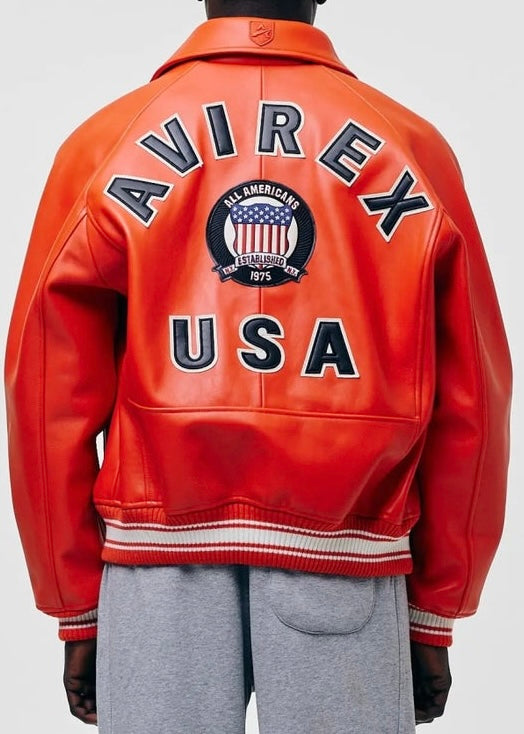 AVIREX Icon Lederjacke - Grapefuit