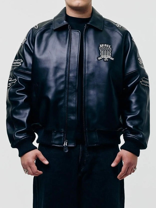 AVIREX x TRAPSTAR Lederjacke - Black