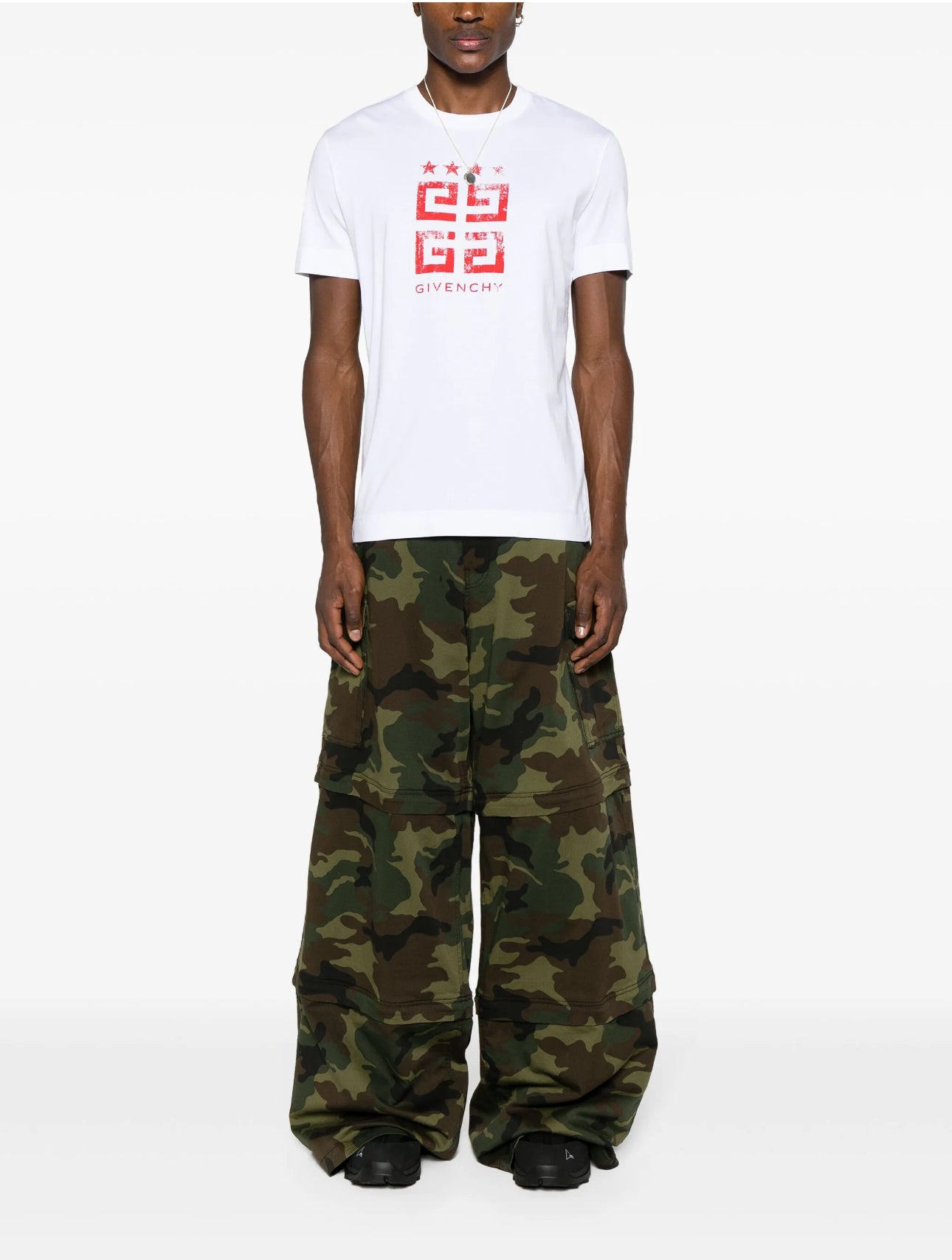 T-Shirt Logo, weiss-rot