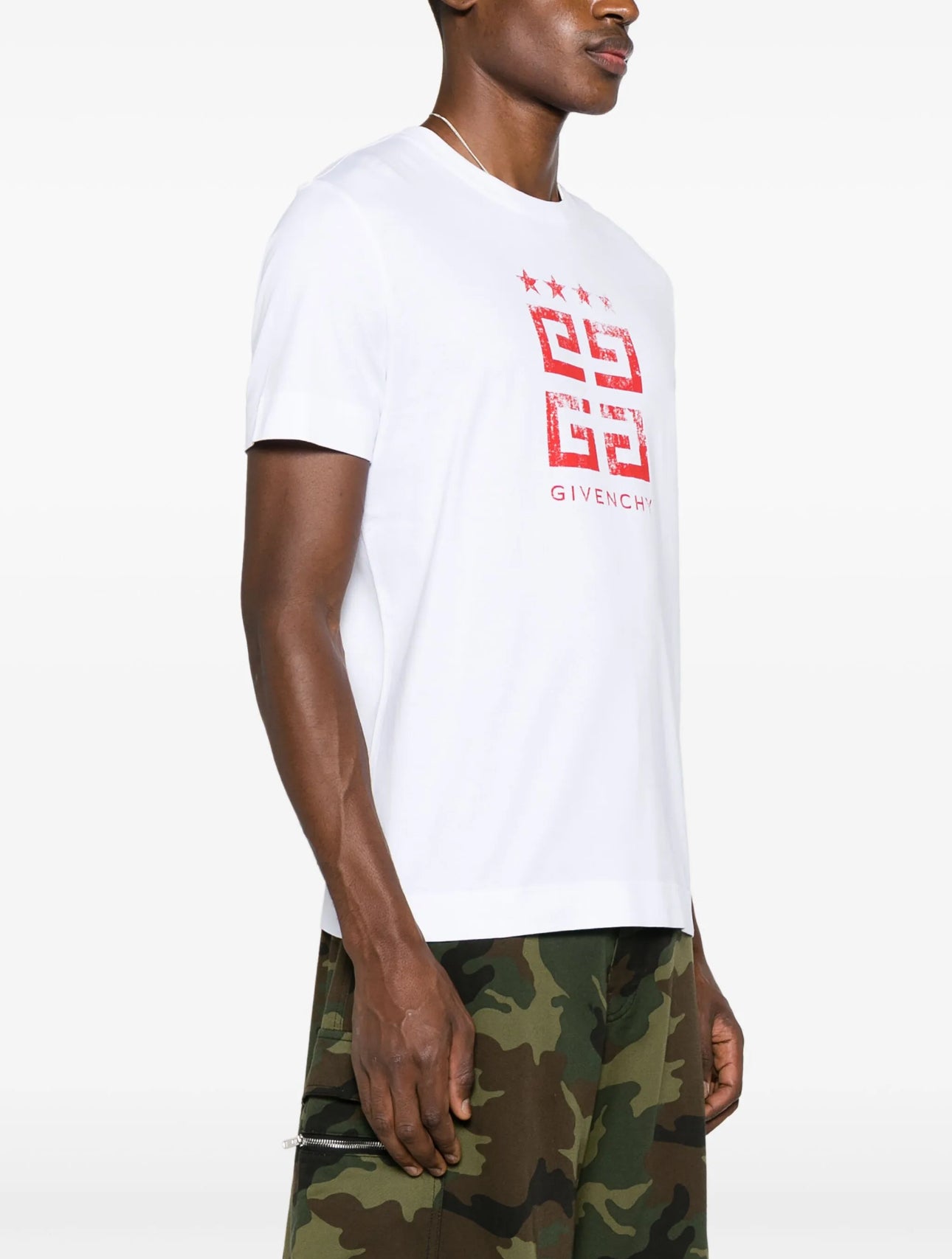 T-Shirt Logo, weiss-rot