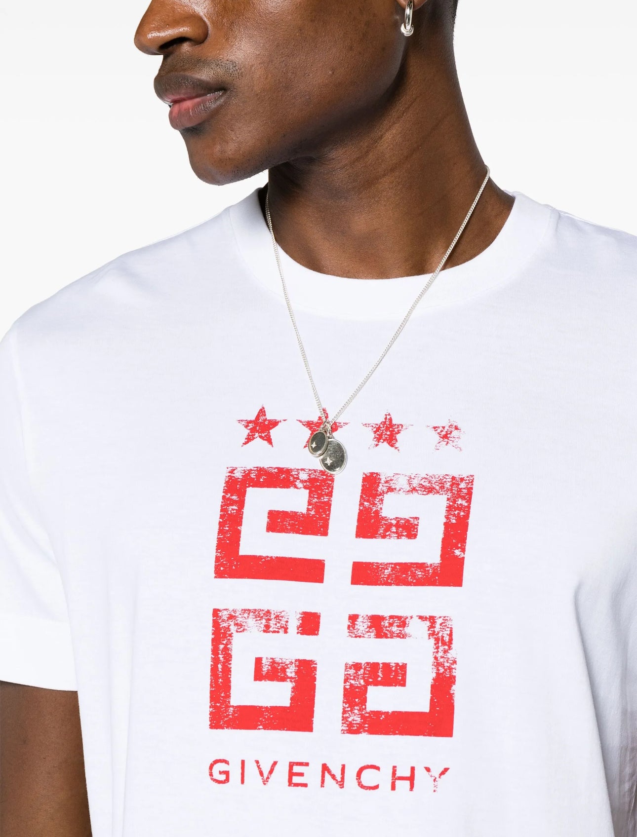 T-Shirt Logo, weiss-rot