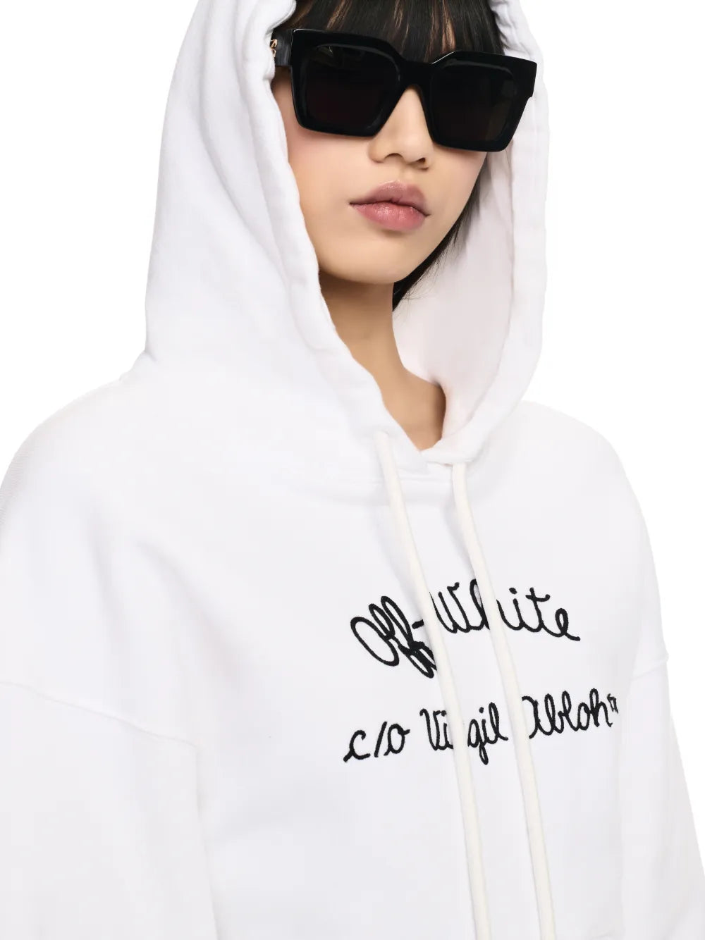 Cropped Hoodie, weiss