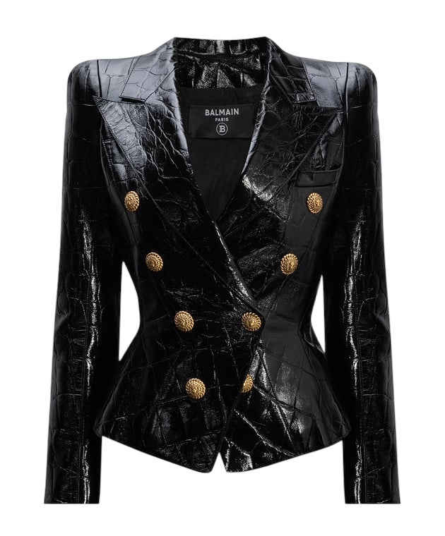 Blazer mit Kroko-Prägung