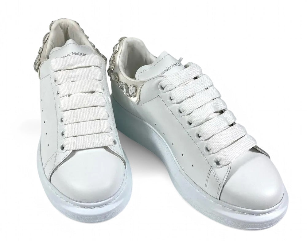 SNEAKERS mit OVERSIZED-SOHLE mit strass, WEISS