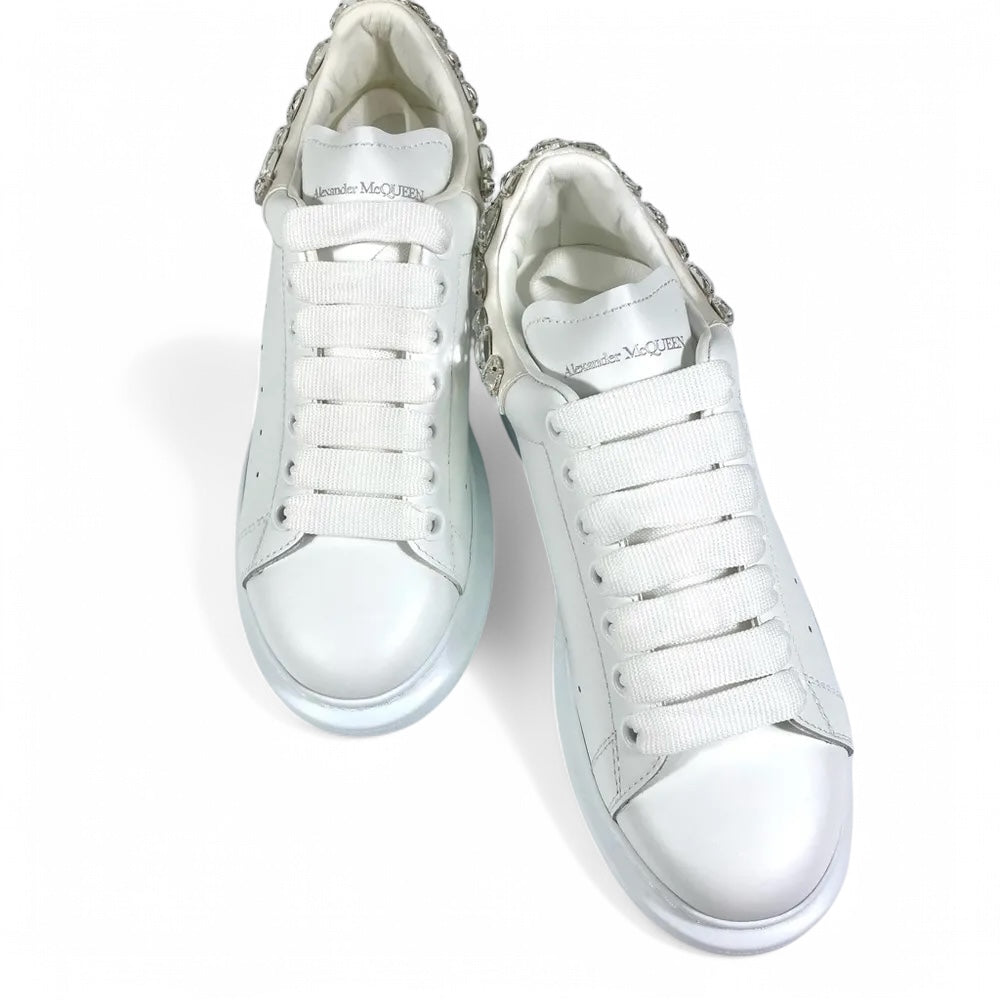 SNEAKERS mit OVERSIZED-SOHLE mit strass, WEISS