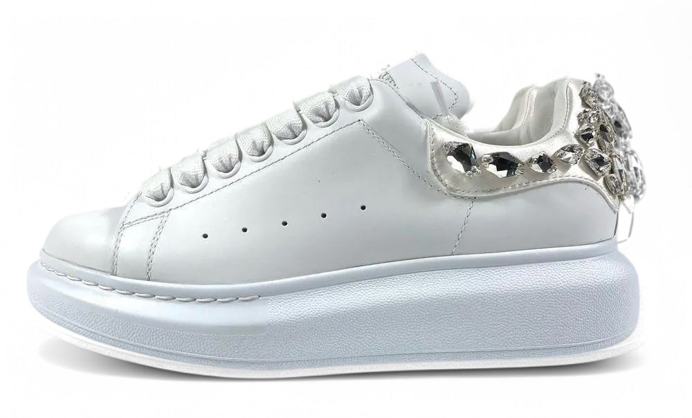 SNEAKERS mit OVERSIZED-SOHLE mit strass, WEISS
