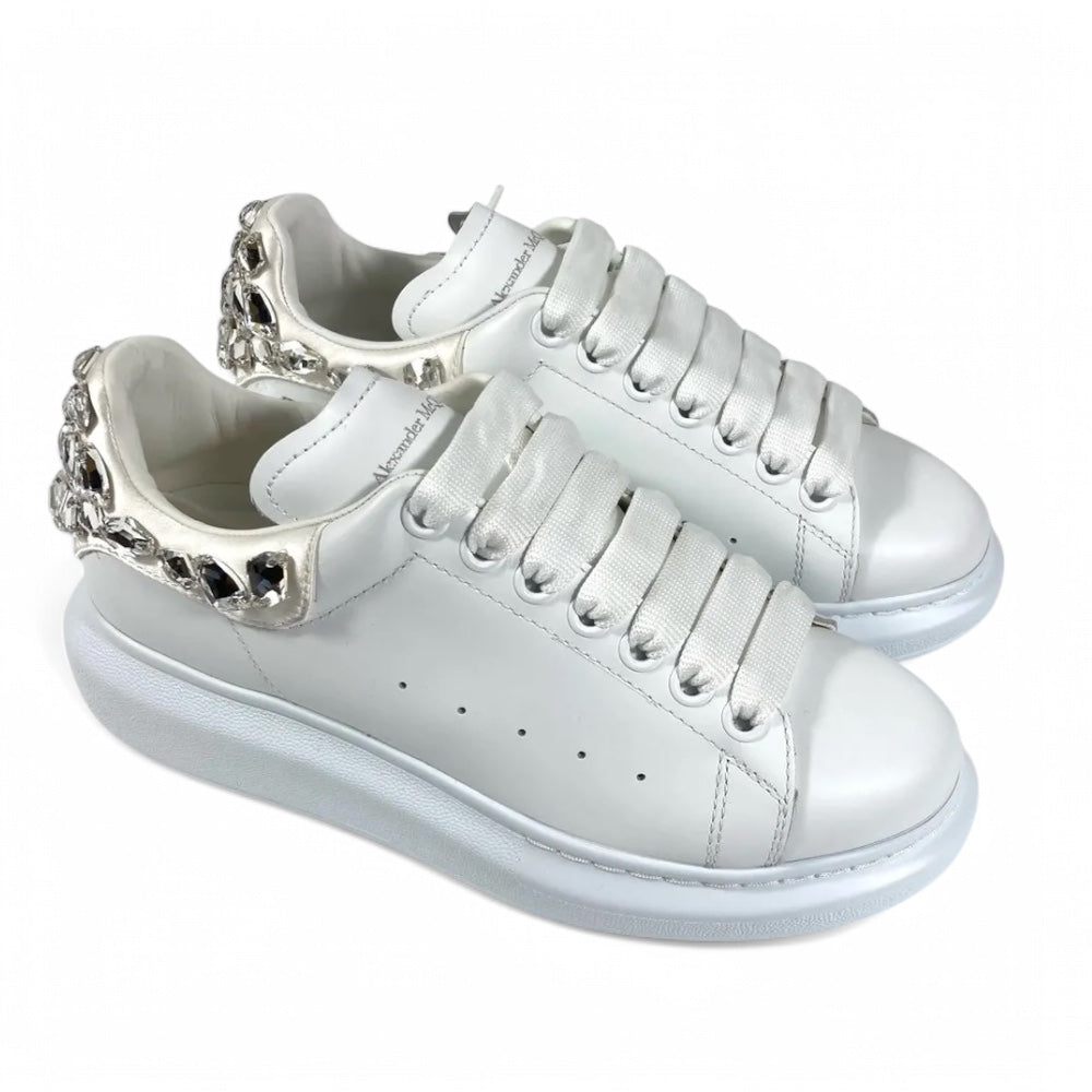 SNEAKERS mit OVERSIZED-SOHLE mit strass, WEISS