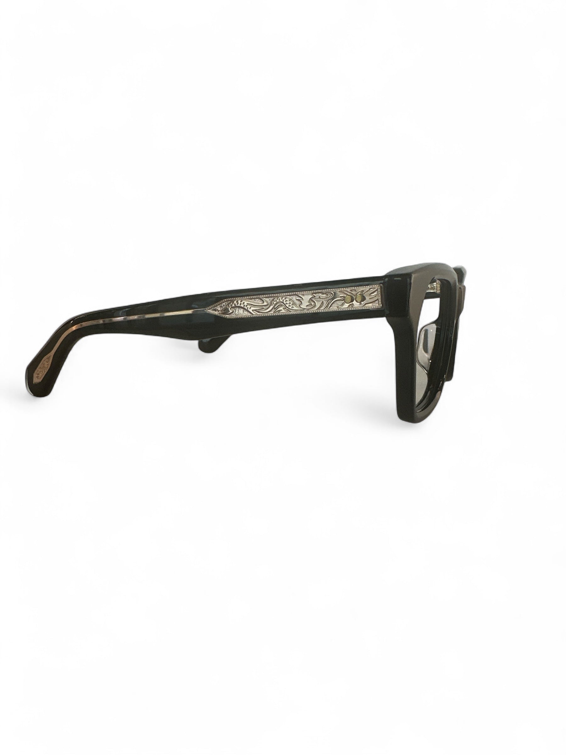 BLANG Eyewear - Vintage Style Brille mit Gravur – Schwarzer Rahmen