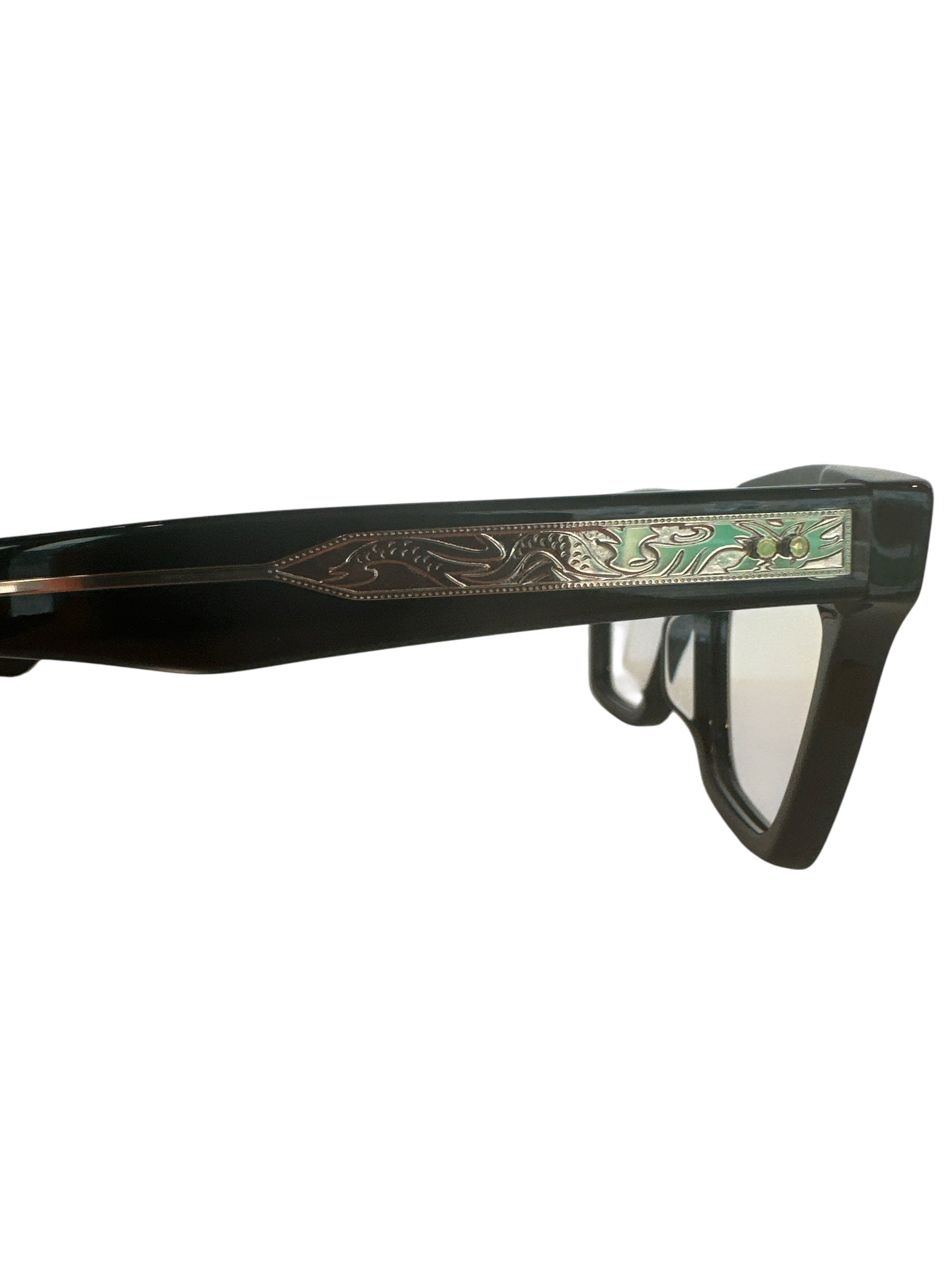 BLANG Eyewear - Vintage Style Brille mit Gravur – Schwarzer Rahmen