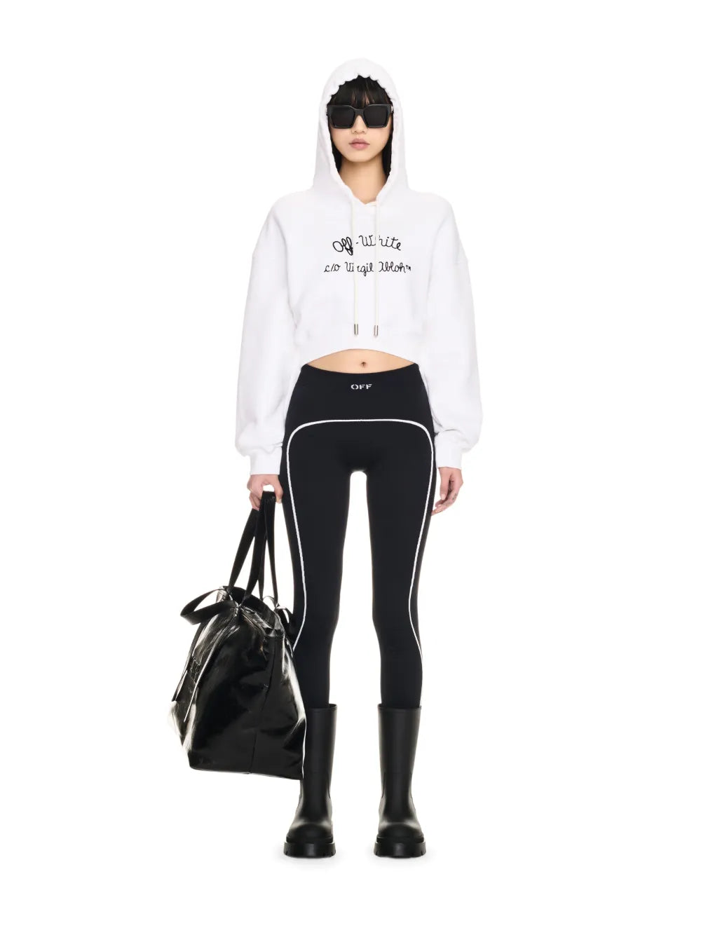 Cropped Hoodie, weiss