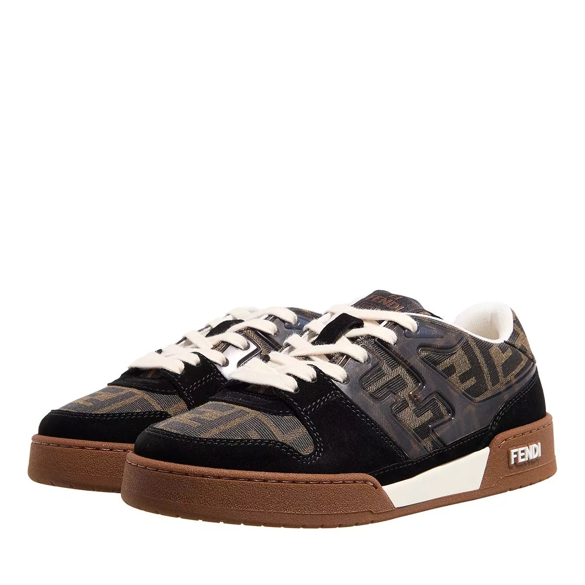 FENDI Low Top MatchSneaker Nero / Tabac