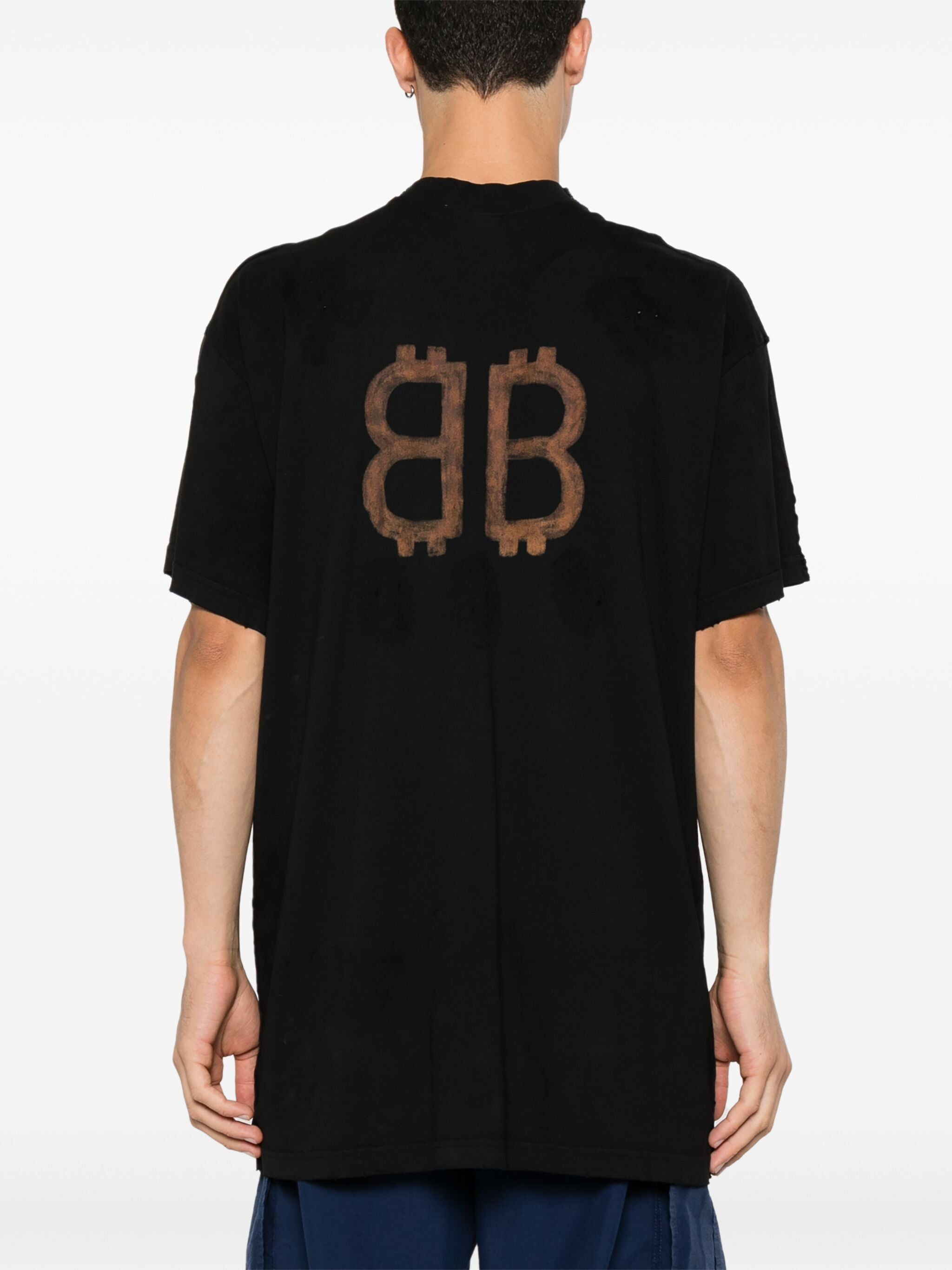 Balenciaga T-shirt ARIS MOON, noir OVERSIZE 