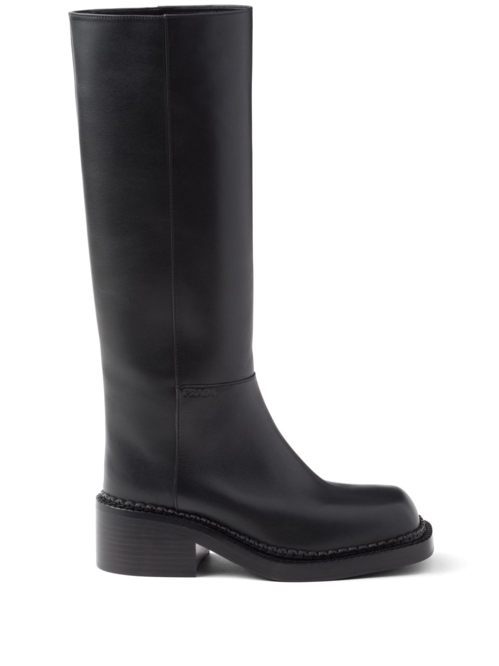 PRADA, Kniehohe Stiefel RUNWAY, schwarz