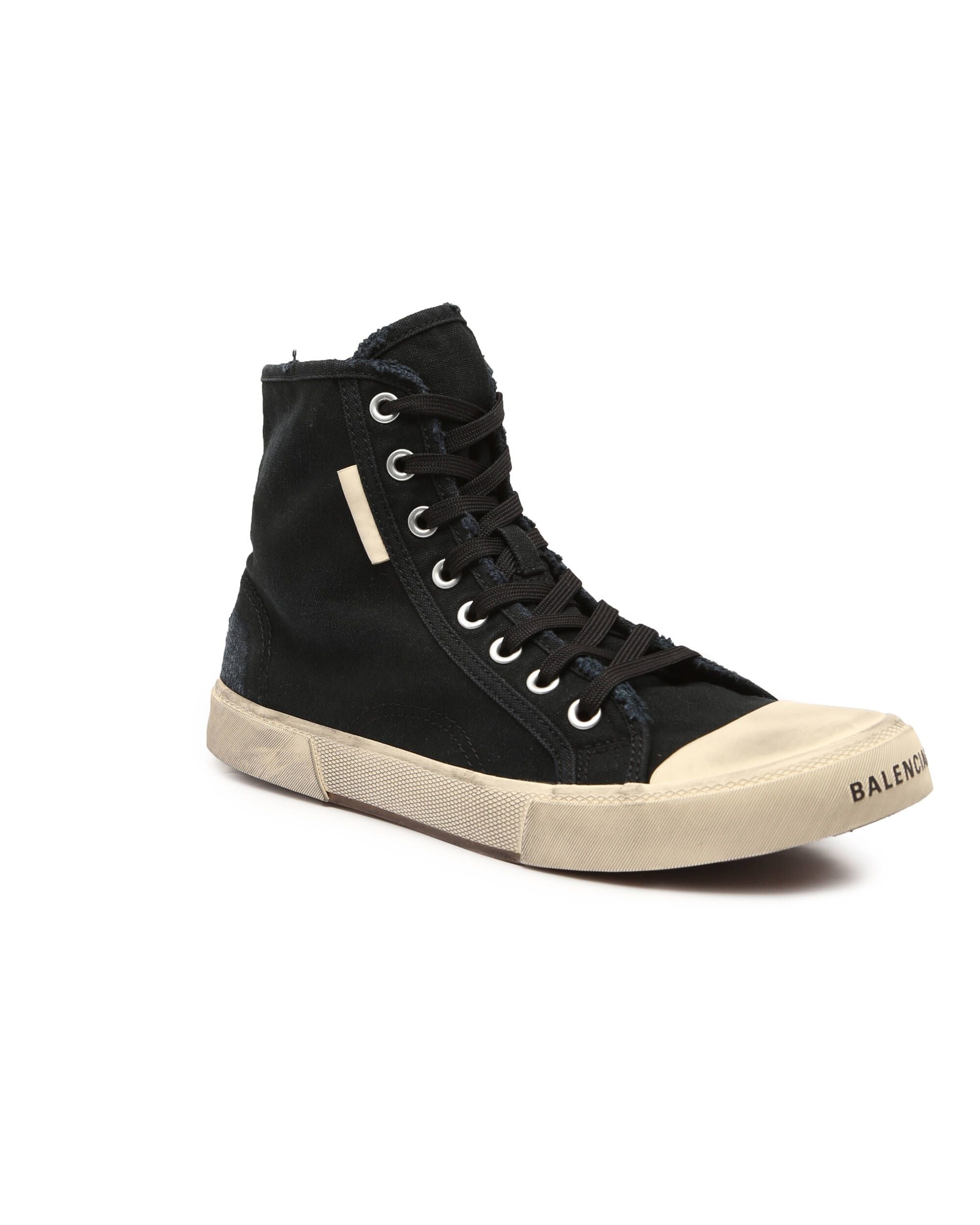 BALENCIAGA Paris High-Top Laced Sneakers, black