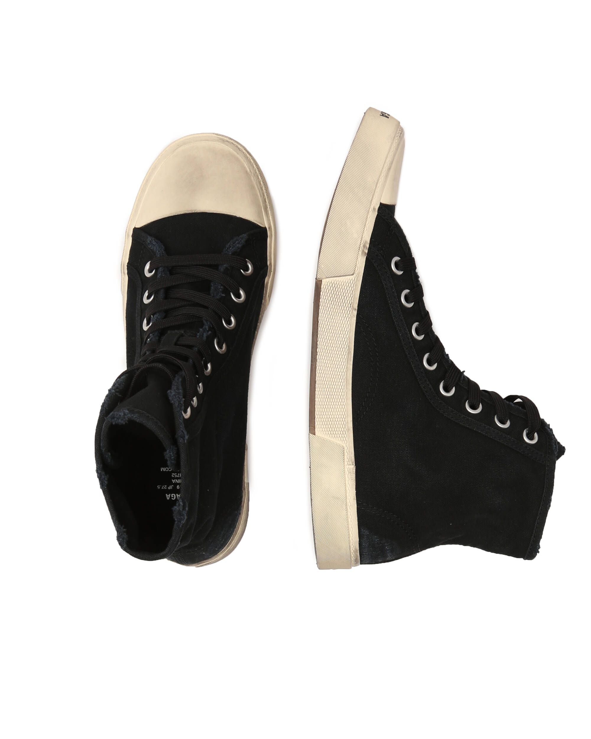 BALENCIAGA Paris High-Top Laced Sneakers, black