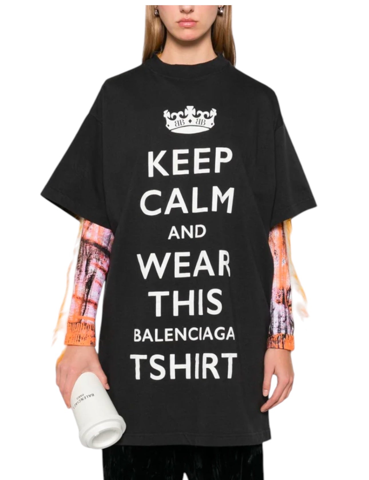 Balenciaga Keep Calm T-Shirt Black