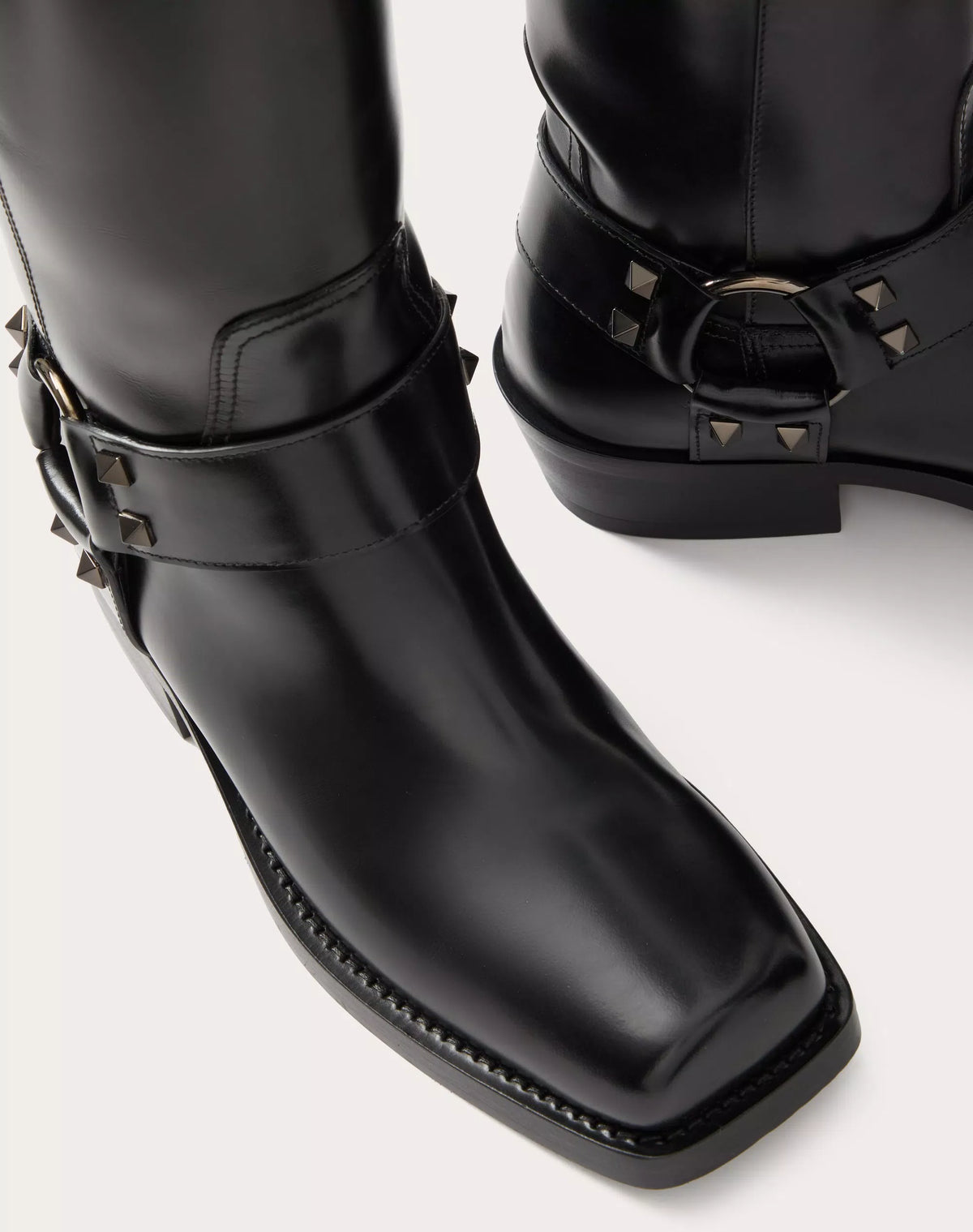 Valentinio Rockstud Biker Boots , 40 MM