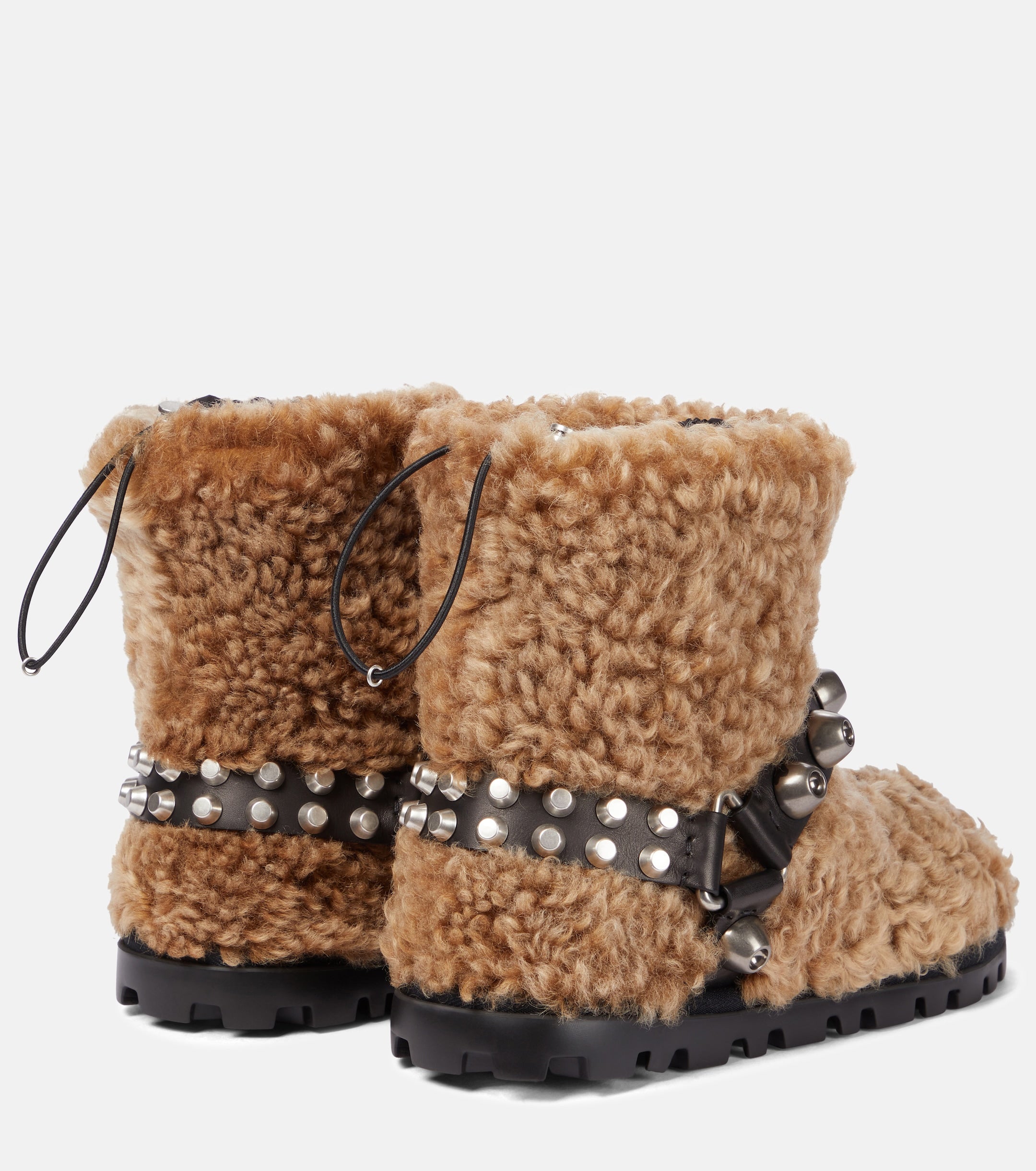 Verzierte Ankle Boots aus Shearling