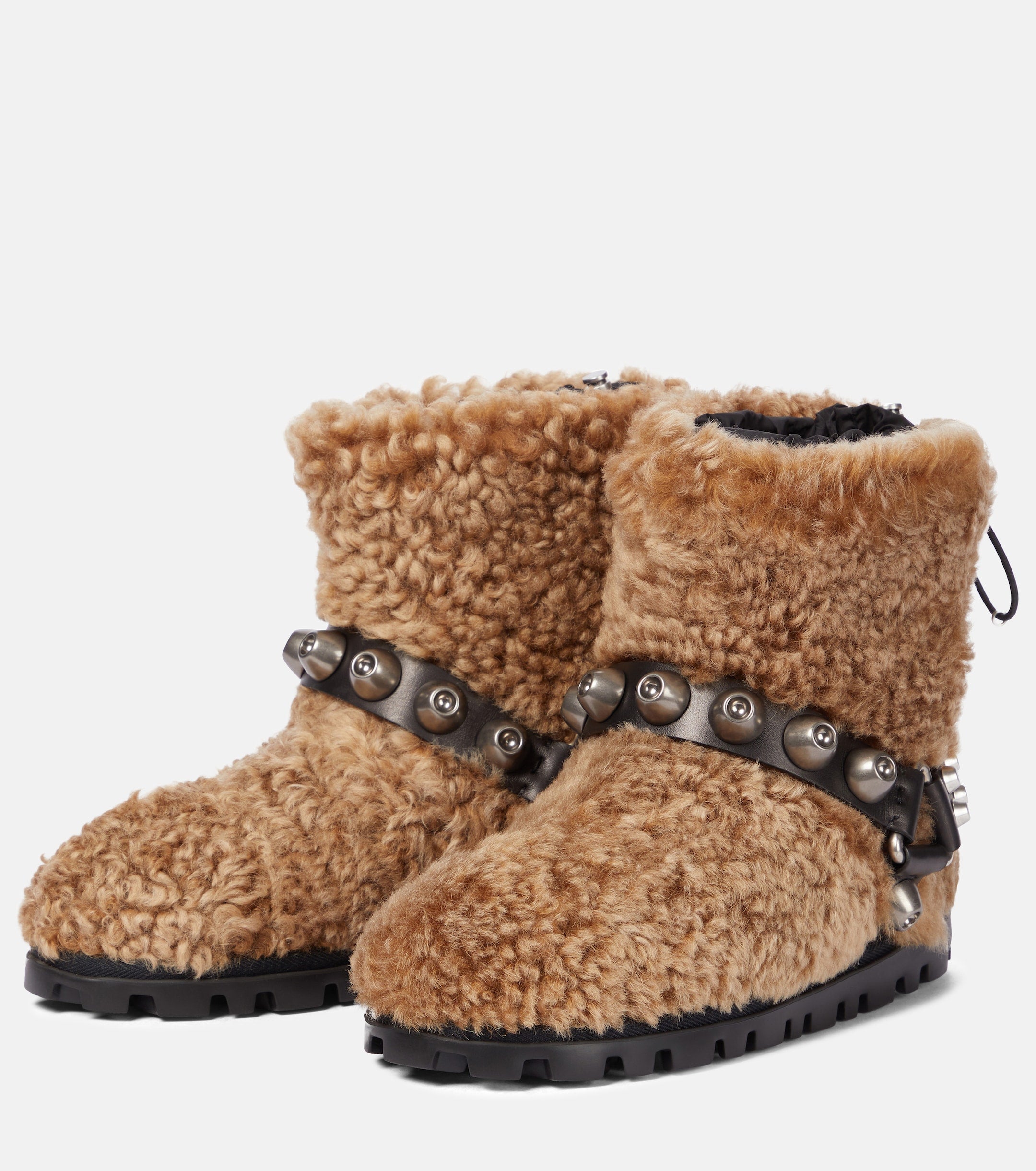 Verzierte Ankle Boots aus Shearling