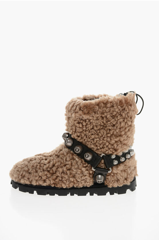 Verzierte Ankle Boots aus Shearling