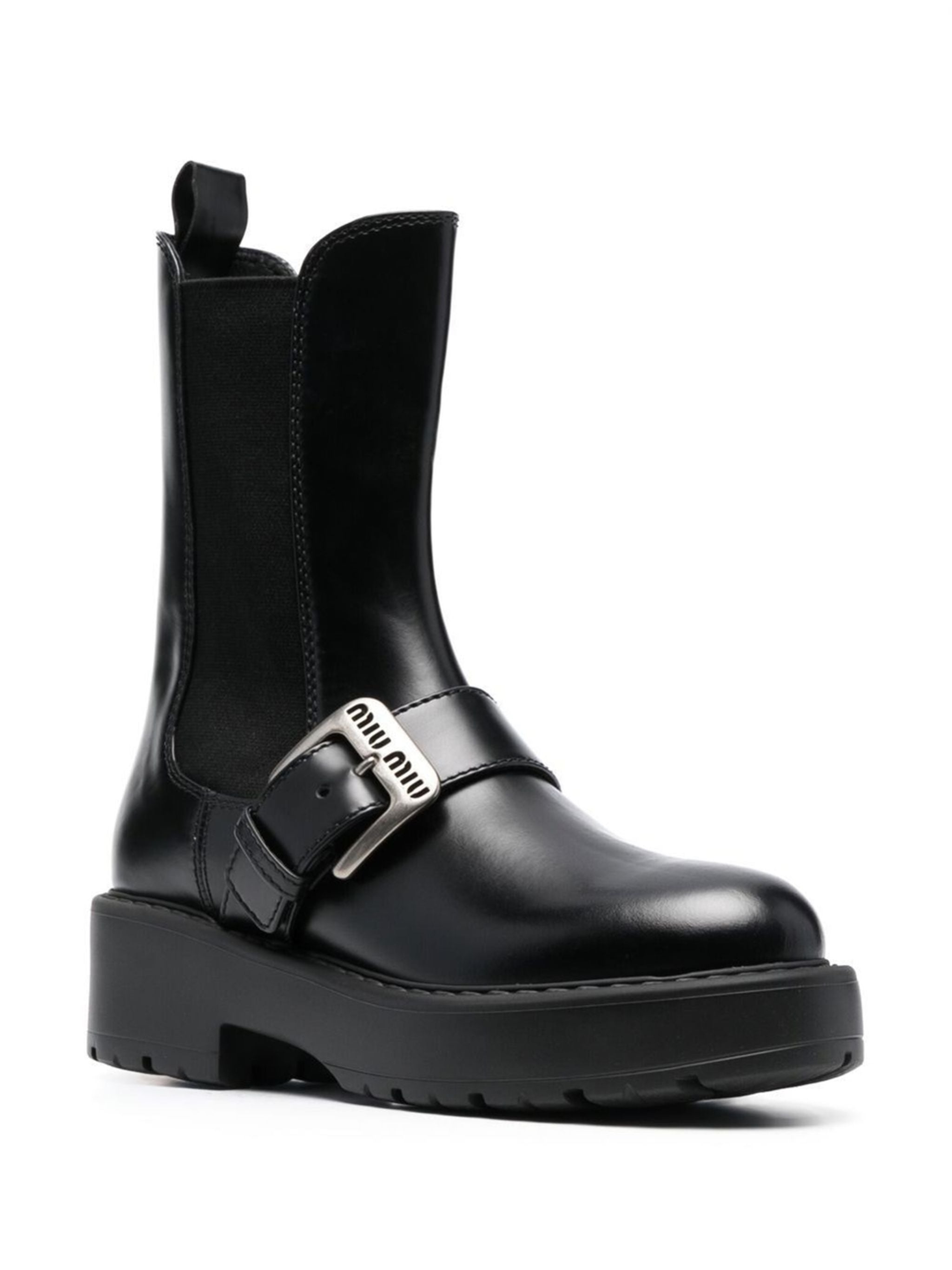 MIU MIU Logo Buckle Boots