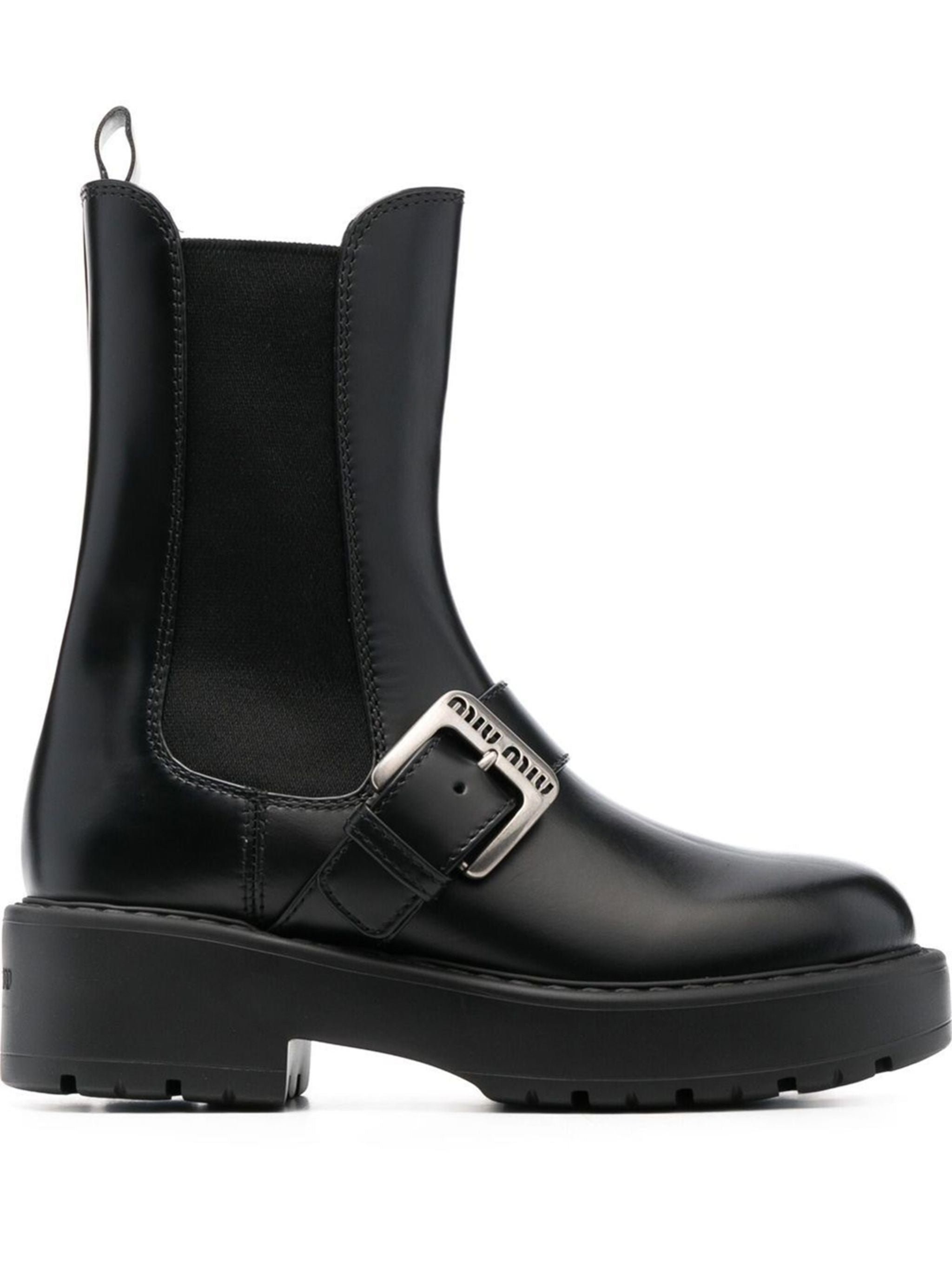 MIU MIU Logo Buckle Boots