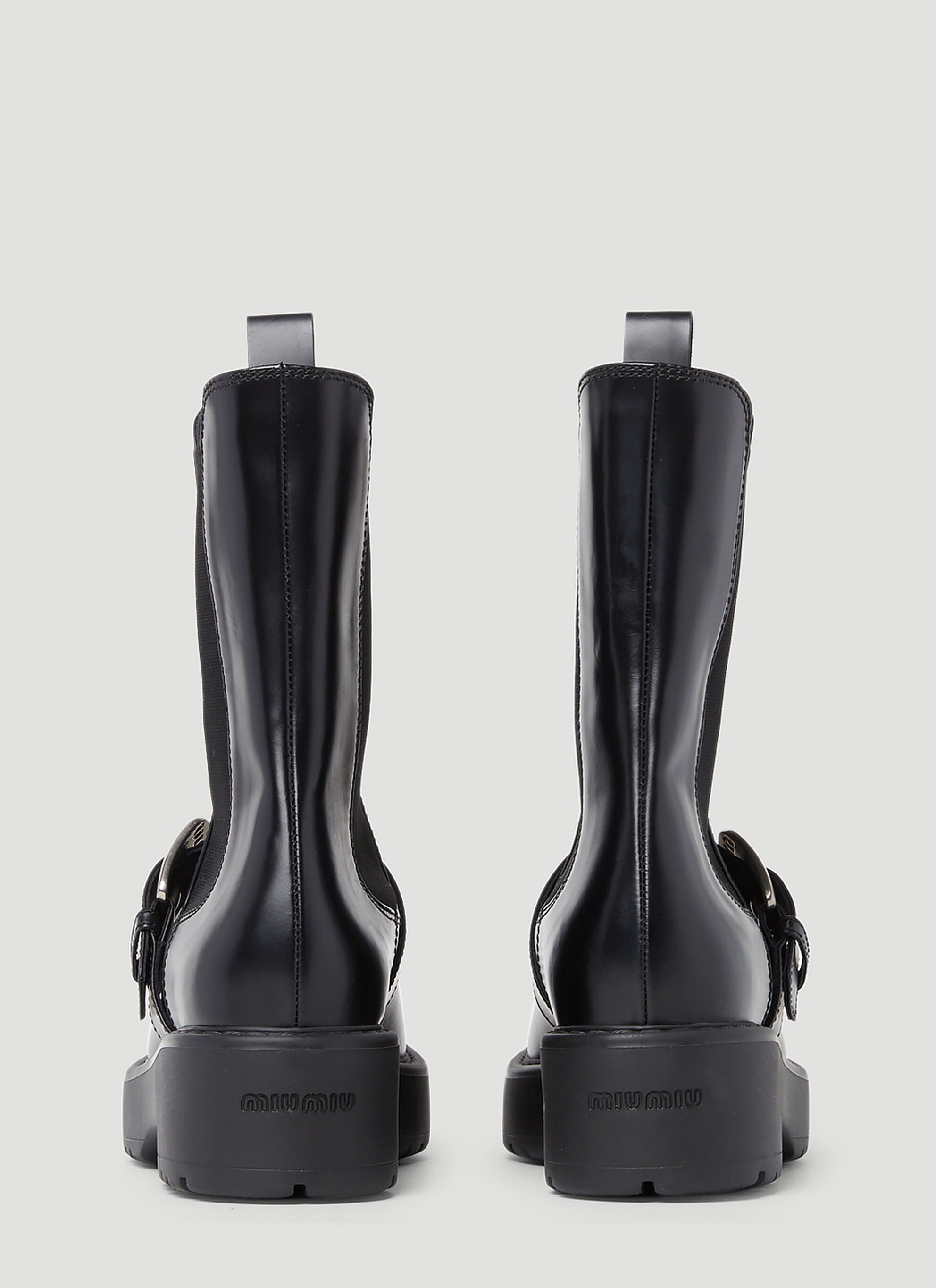 MIU MIU Logo Buckle Boots